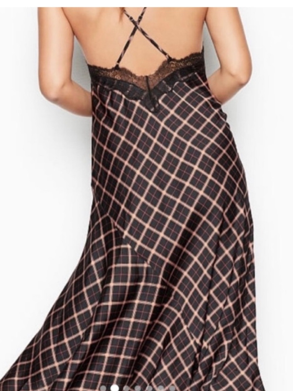 Victoria's Secret plaid slip/dress feminine adjustable straps size large - Picture 2 of 9